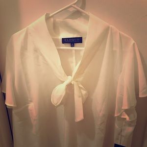 Eloquii White Chiffon Blouse